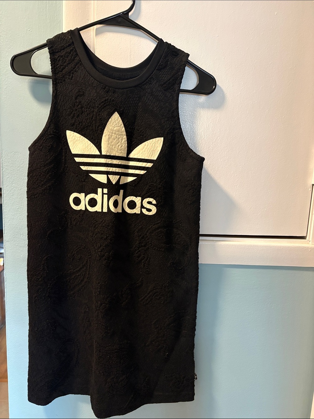 adidas Black Mini Dress with White Trefoil Logo